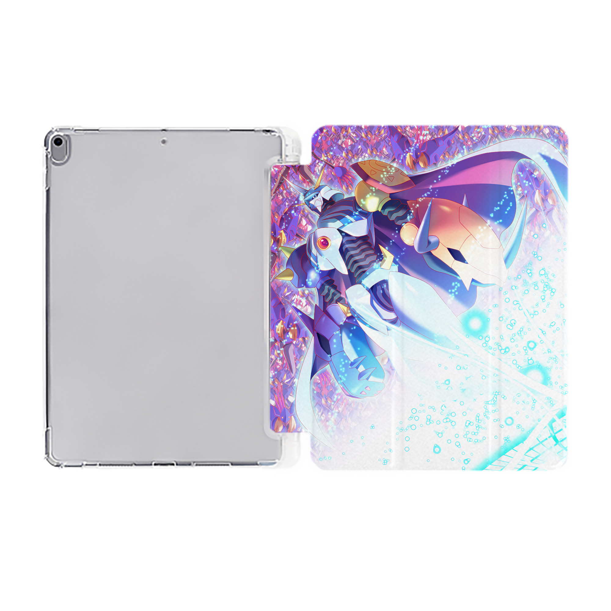 （画像用） Digimon デジタルモンスター/デジモン IPad ケース ペン収納付き 三つ折りスタンド PUレザー×シリコン 対応機種9.5/10.5/10.9インチ